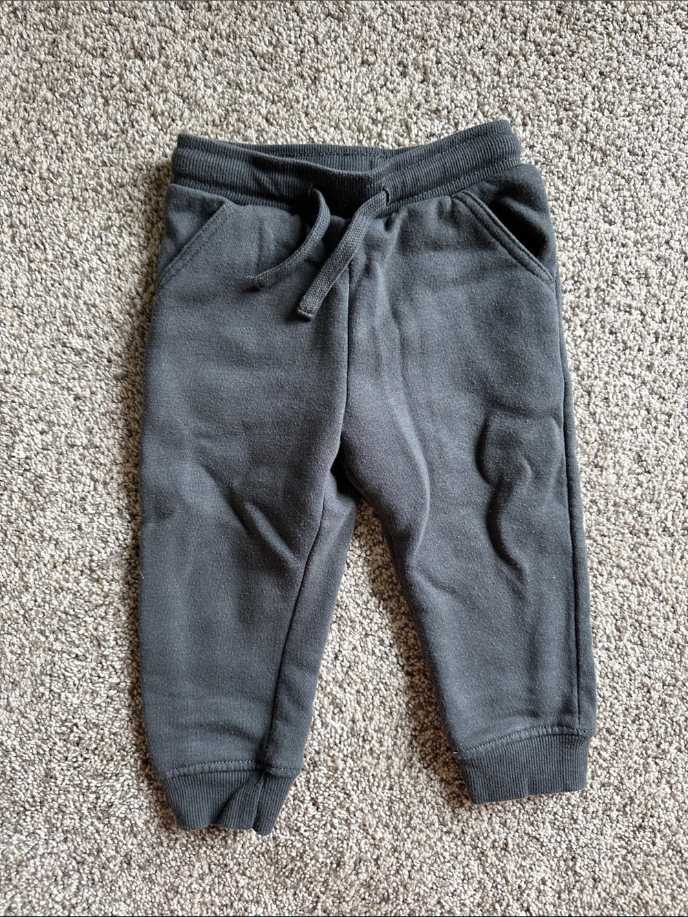 Baby Charcoal Gray Fleece Jogger Pants - Unbranded